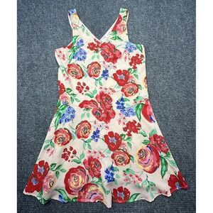 Everly Dress Womens Medium Multicolor Floral Sleeveless Fit & Flare Sundress